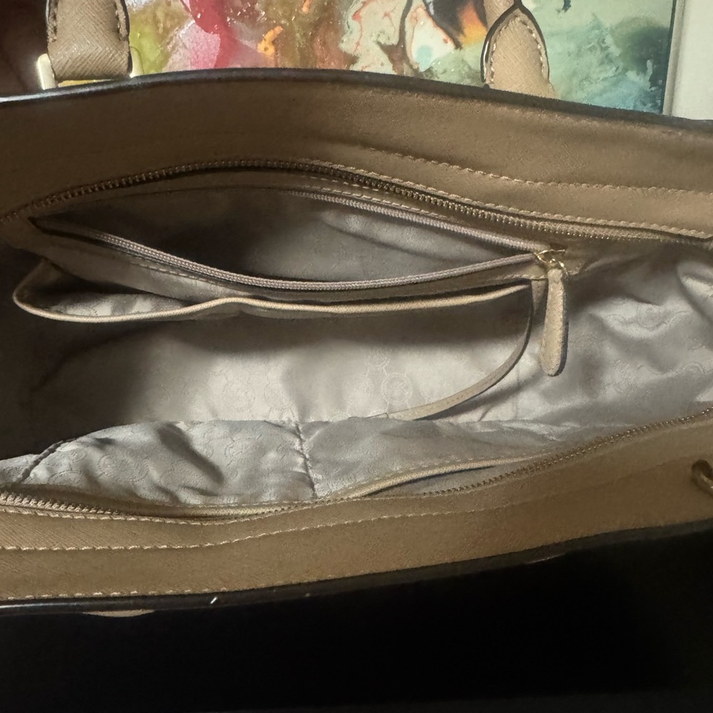 Michael Kors Beige Satchel with Gold Accents - Picture 9 of 11
